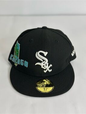 New Era 59FIFTY Chicago White Sox Fitted Hat Illinois Map Patch 7 1/8 NWT